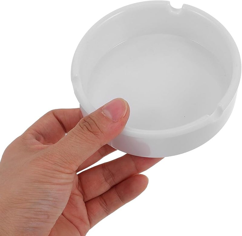 طقم منفّاتين أبيض من الميلامين، دائري عميق غير قابل للكسر للمنزل والمكتب والبار - Image 3